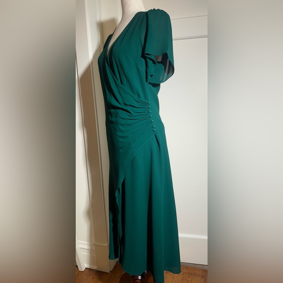Reformation Asymmetrical Teal Dress - Picture 2 of 12